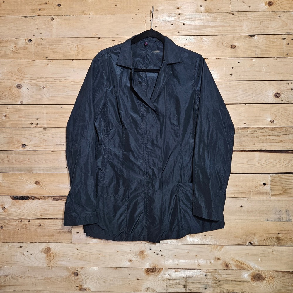 Katharina Hovman Black Lightweight Button Front Shirt Jacket Size 10 US